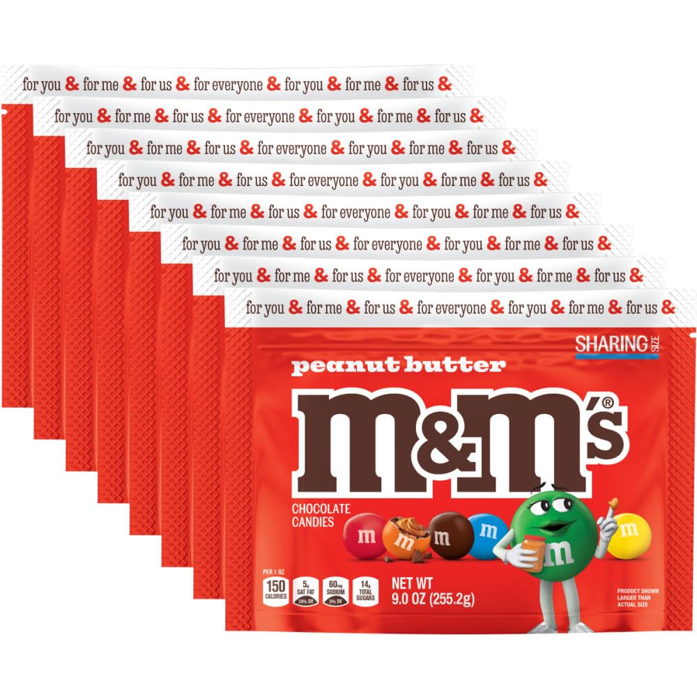 M&MS Peanut Butter Milk Chocolate Candy Bulk Pack for Sharing
