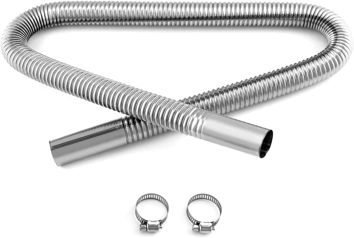 QWORK Stainless Steel 1in x 100cm Heater Exhaust Pipe