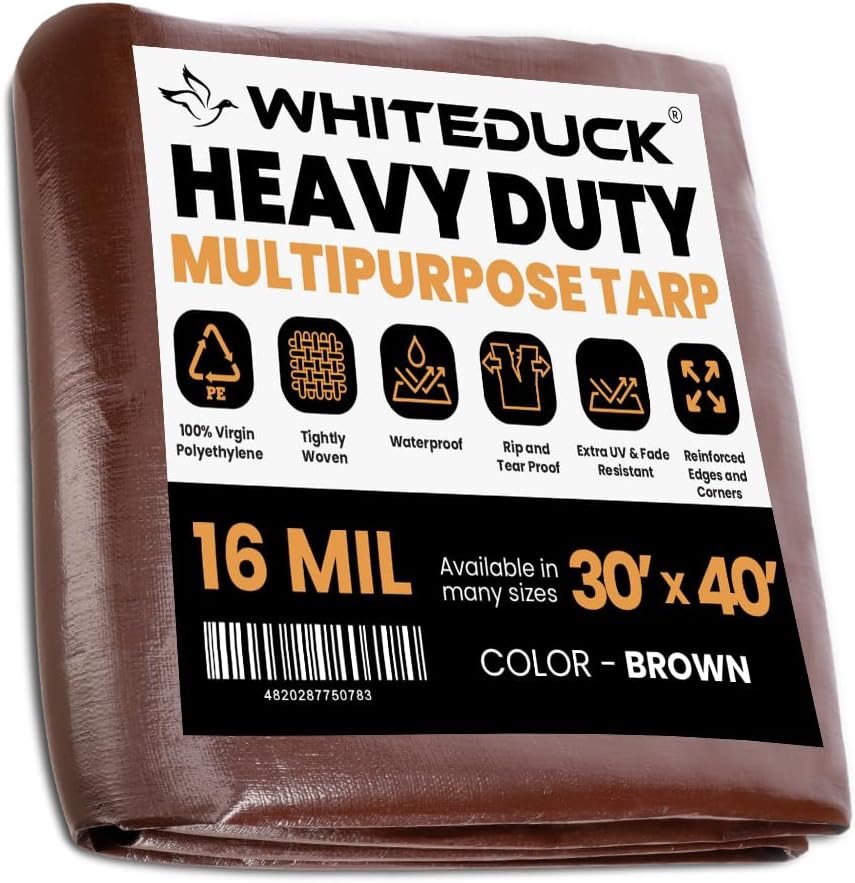 WHITEDUCK 30ft x 40ft Super Heavy Duty Poly Tarp Cover for All Uses