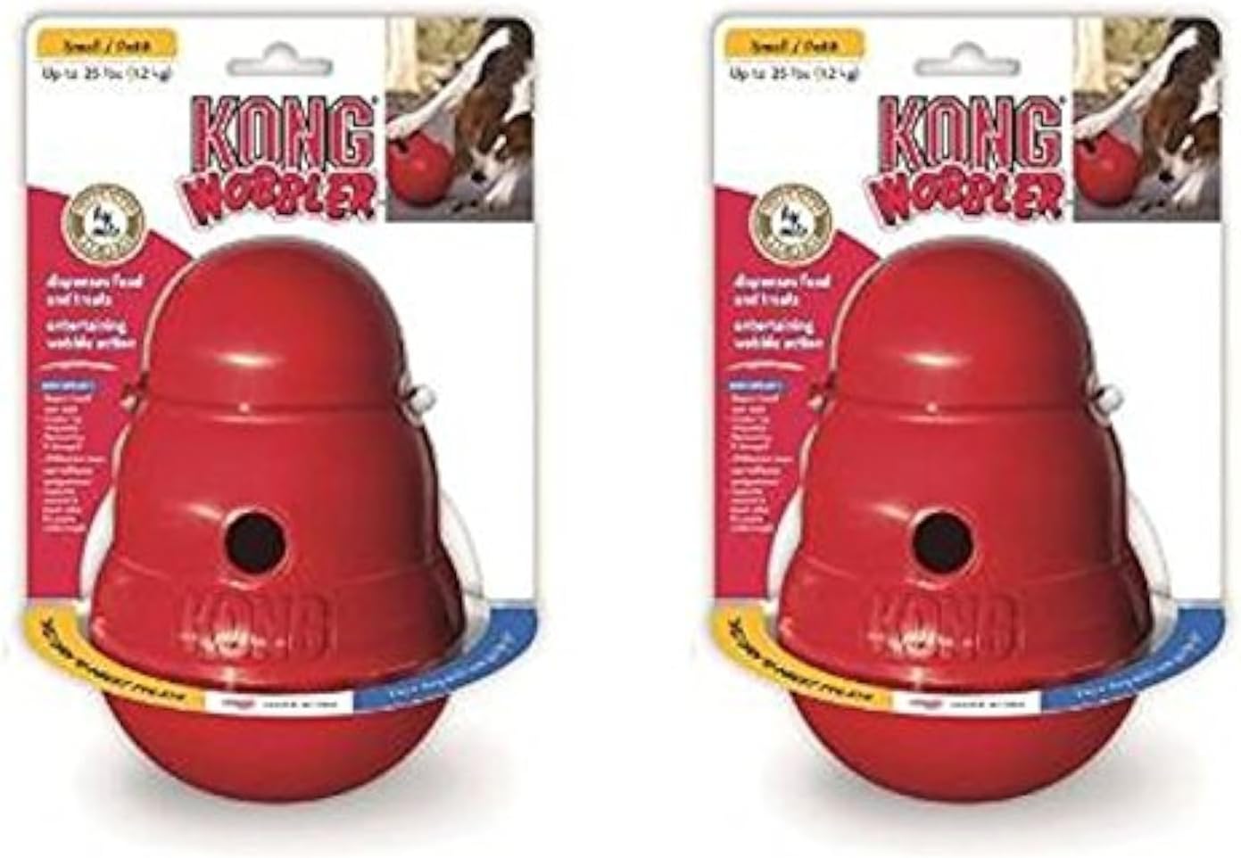 KONG Wobbler 2 Pack: Interactive Treat Dispenser