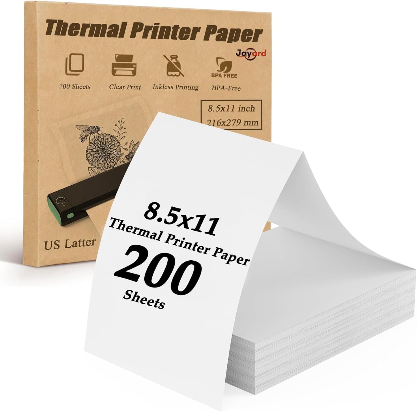200 Sheets US Letter Thermal Paper - For Homework & Business