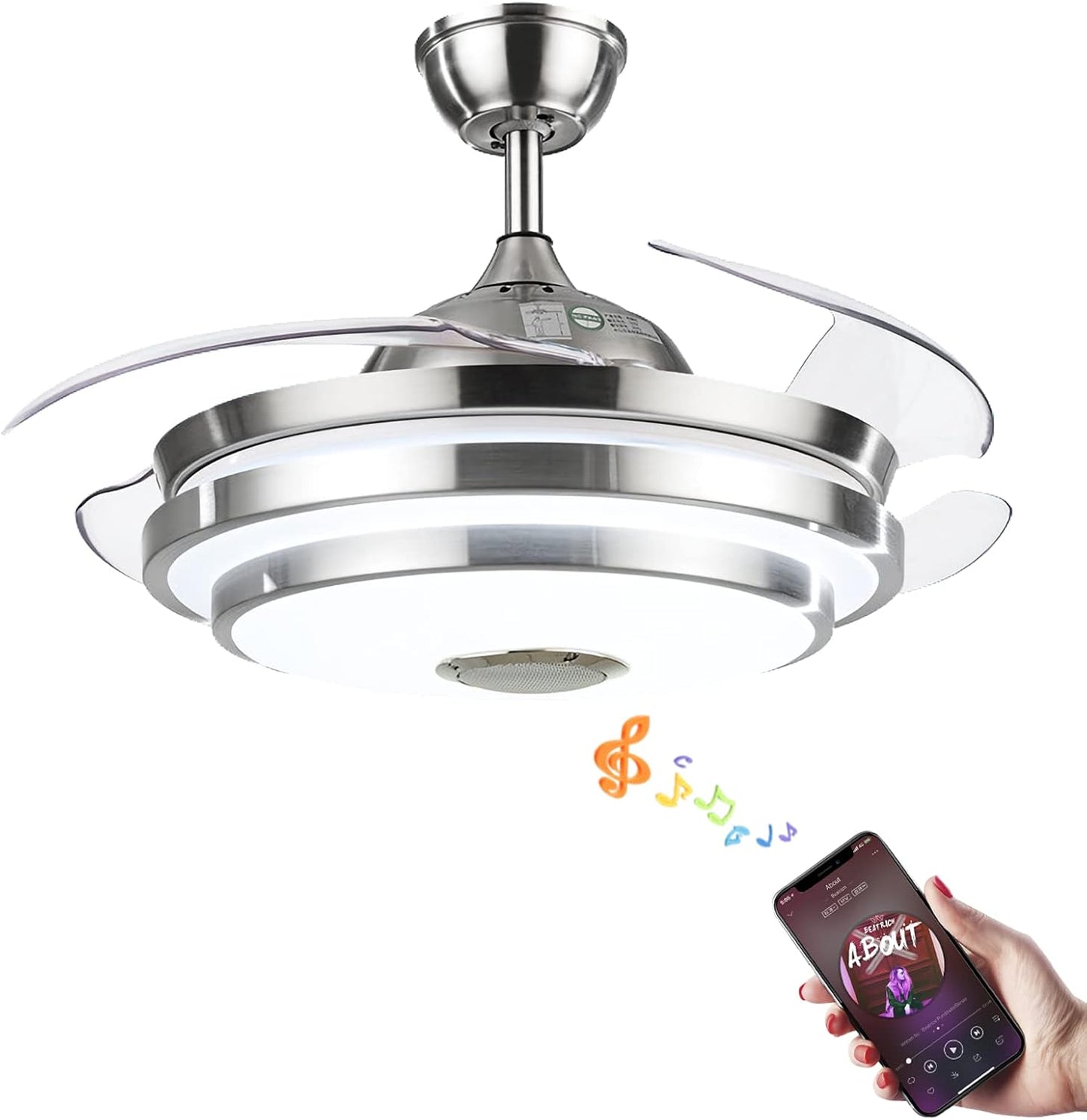 Modern Smart Chandelier Ceiling Fan - 3 Colors + Speeds