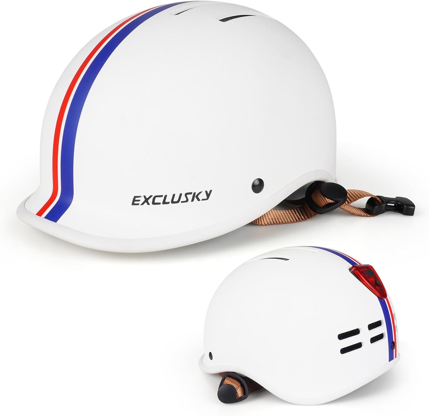 Exclusky Bike Helmet for Adults with USB Rechargeable Light