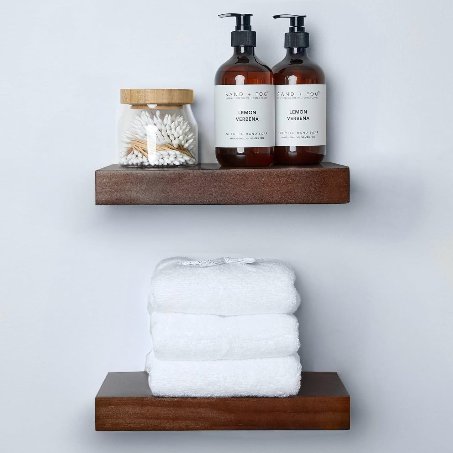 Homeforia Walnut 12in Floating Shelf Set of 2 for Modern Decor