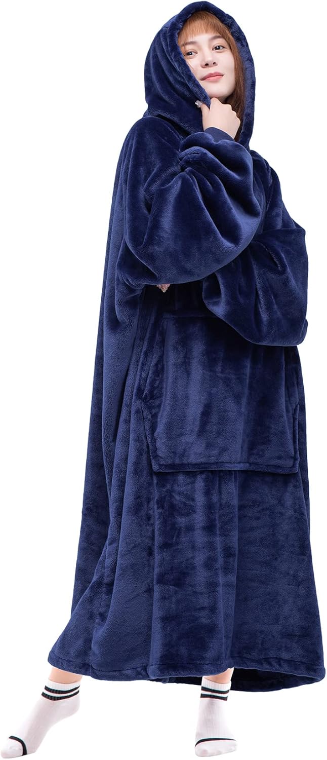 Warm & Cozy Wearable Blanket Hoodie - Navy