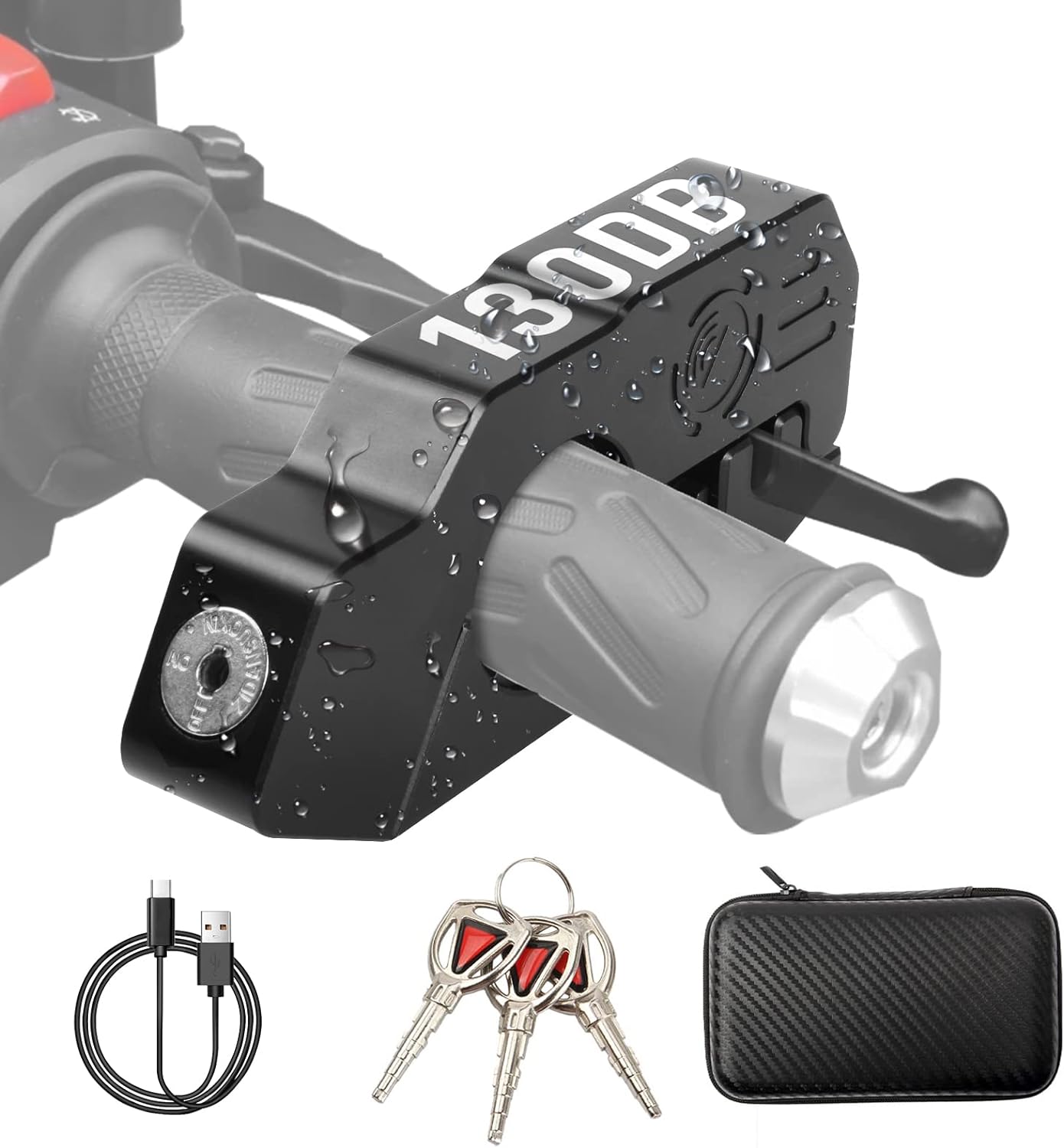 130db Alarm Motorcycle Lock - Anti-Theft Grip