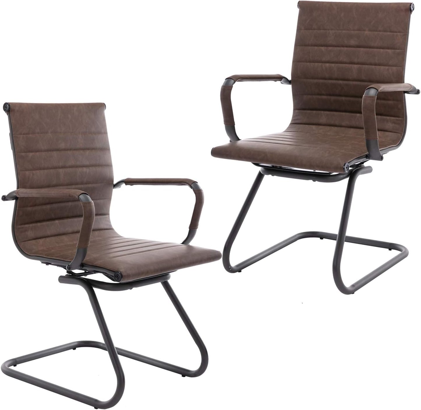 Ergonomic Office Reception Chairs with Back Support Set of 2