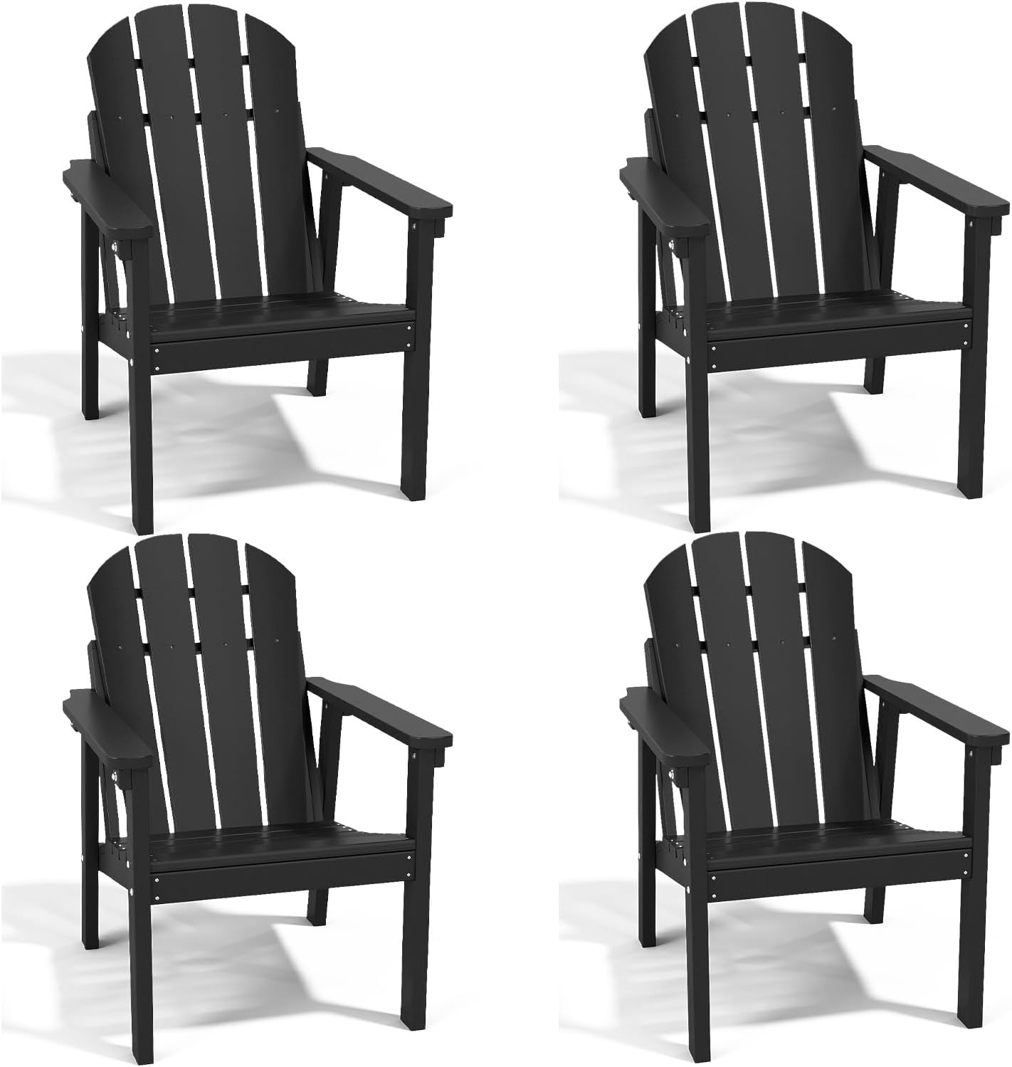 Adirondack Chair Set of 4, All Weather HDPE Fire Pit Chairs