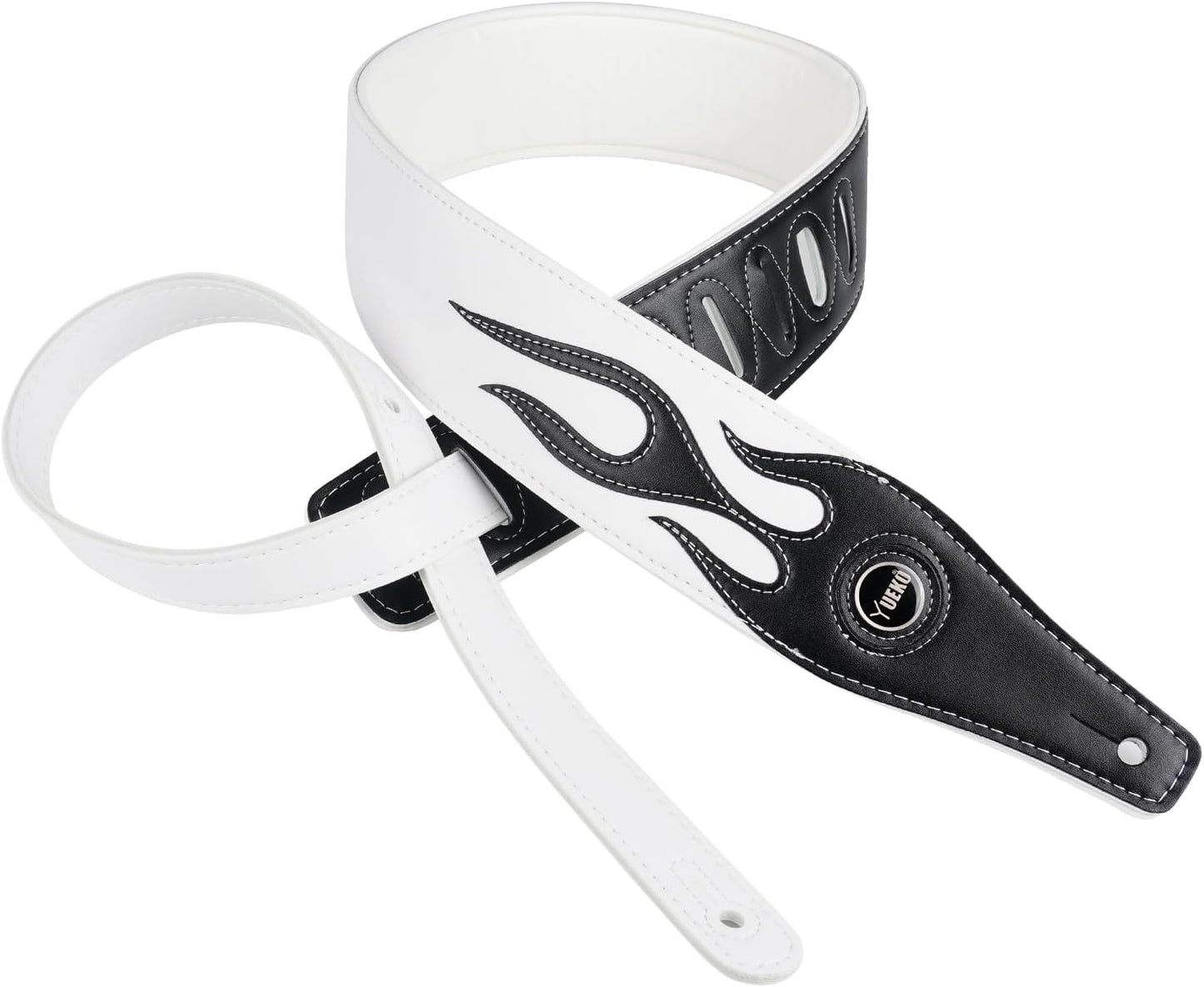 YUEKO Red Flame Guitar Strap - Stylish & Comfortable!