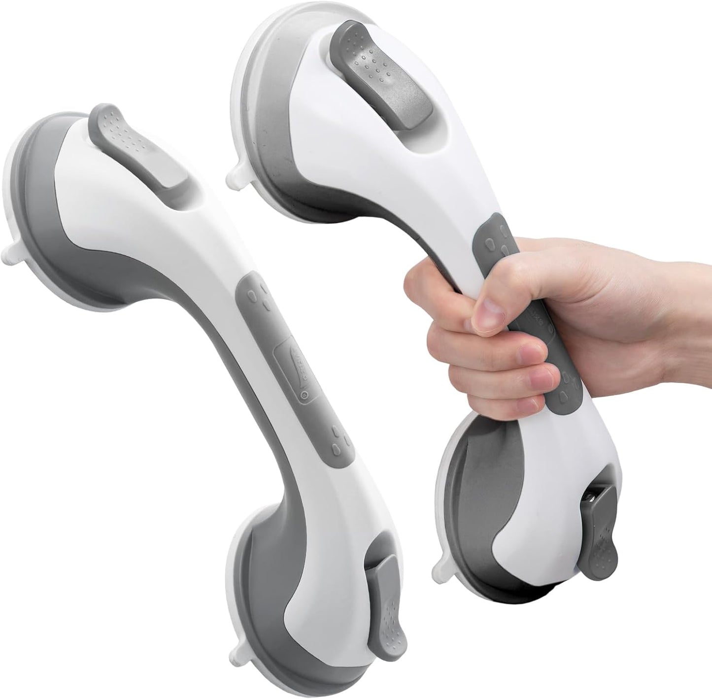 LEVERLOC Suction Grab Bars for Bathtubs and Showers 2 Pack