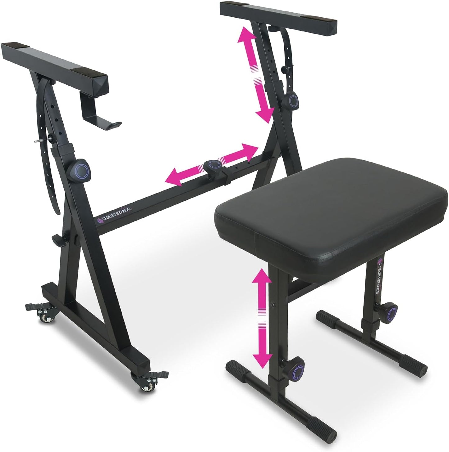 Portable Heavy Duty Keyboard Stand & Bench Set