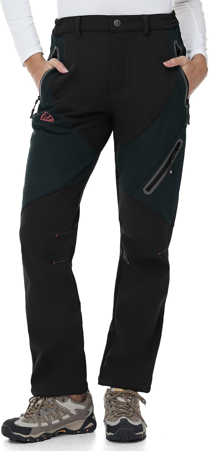 TBMPOY Women's Fleece Lined Ski Snow Pants for Winter Sports