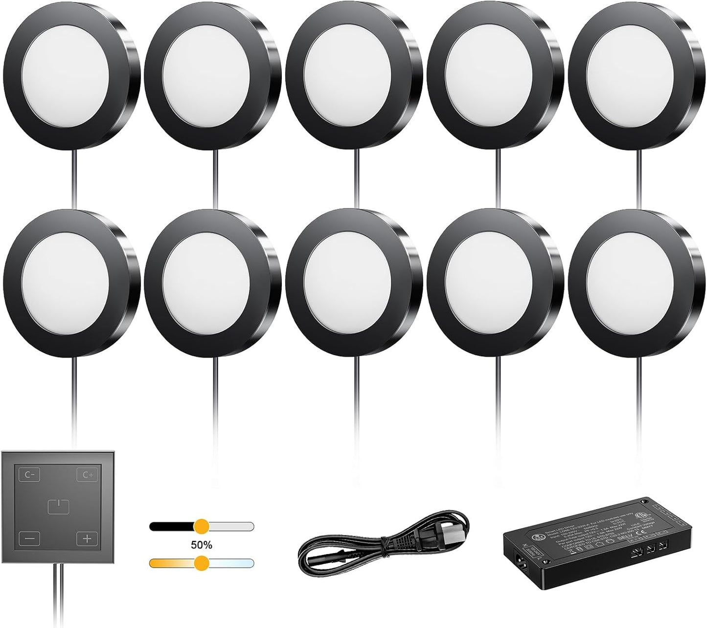 VST Under Cabinet Lights with Adjustable Brightness and CCT