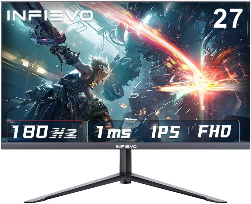 INFIEVO 27 FHD Gaming Monitor: 180Hz Refresh Rate