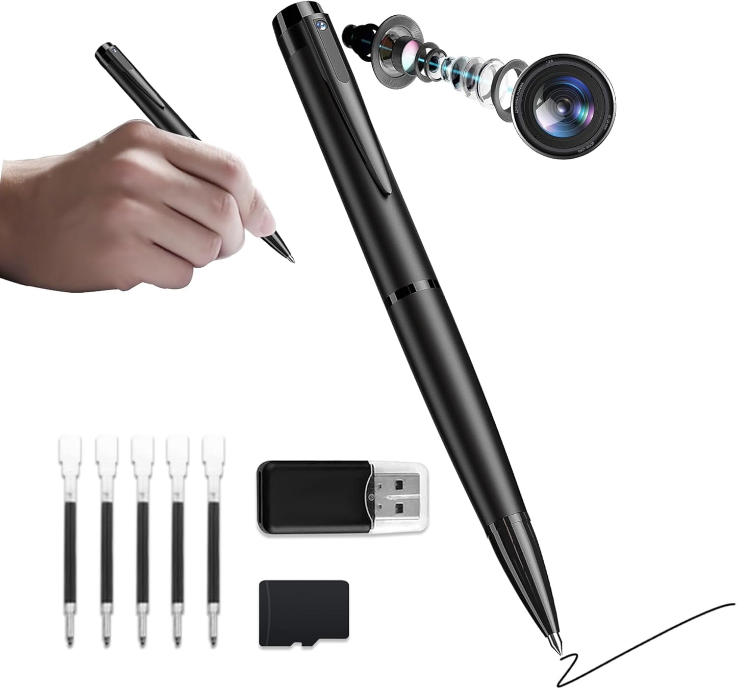 1080P HD Body Camera Pen: 64GB Memory - Portable Surveillance