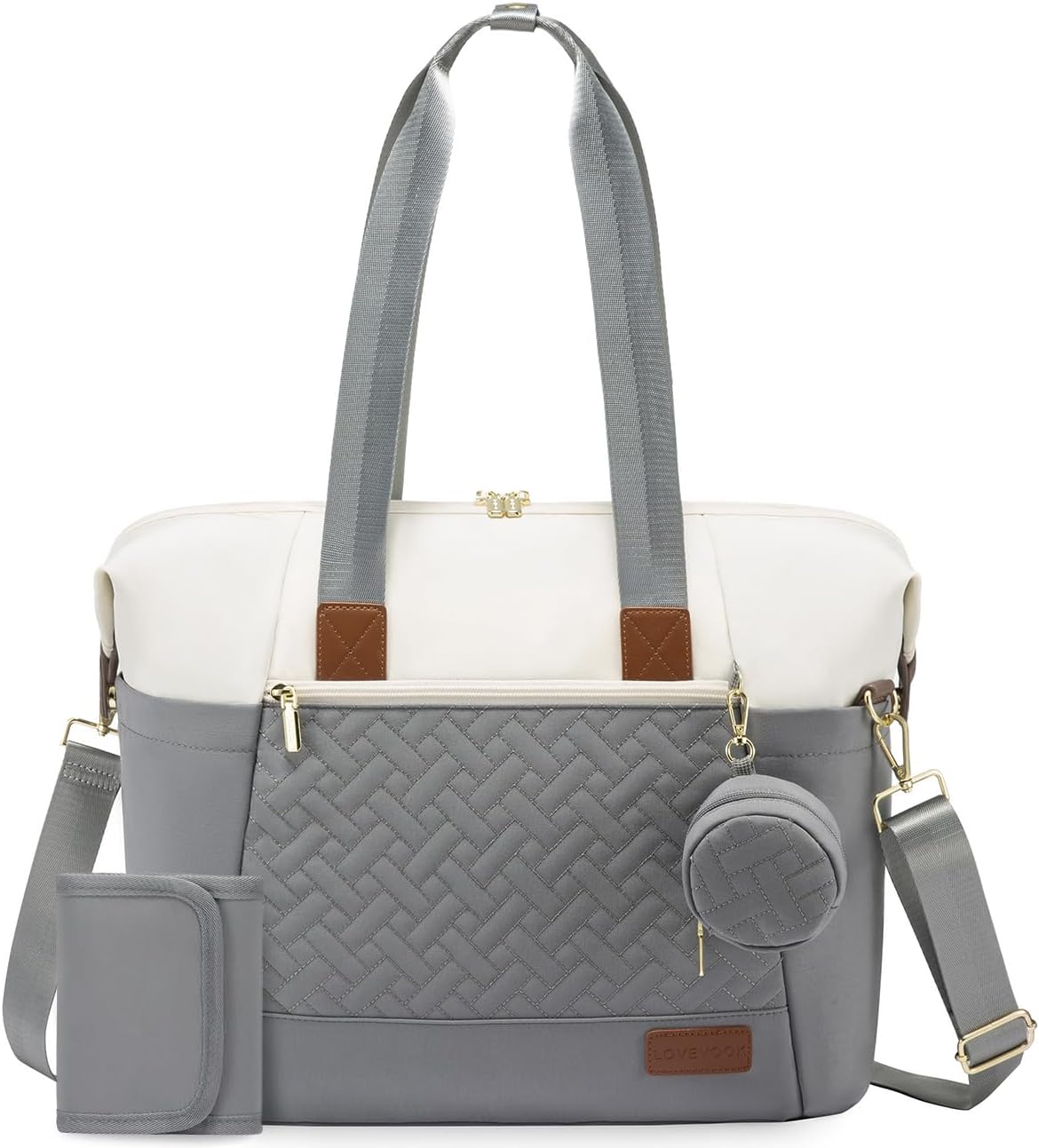 LOVEVOOK Diaper Bag Tote: Large Waterproof Travel Tote for Moms
