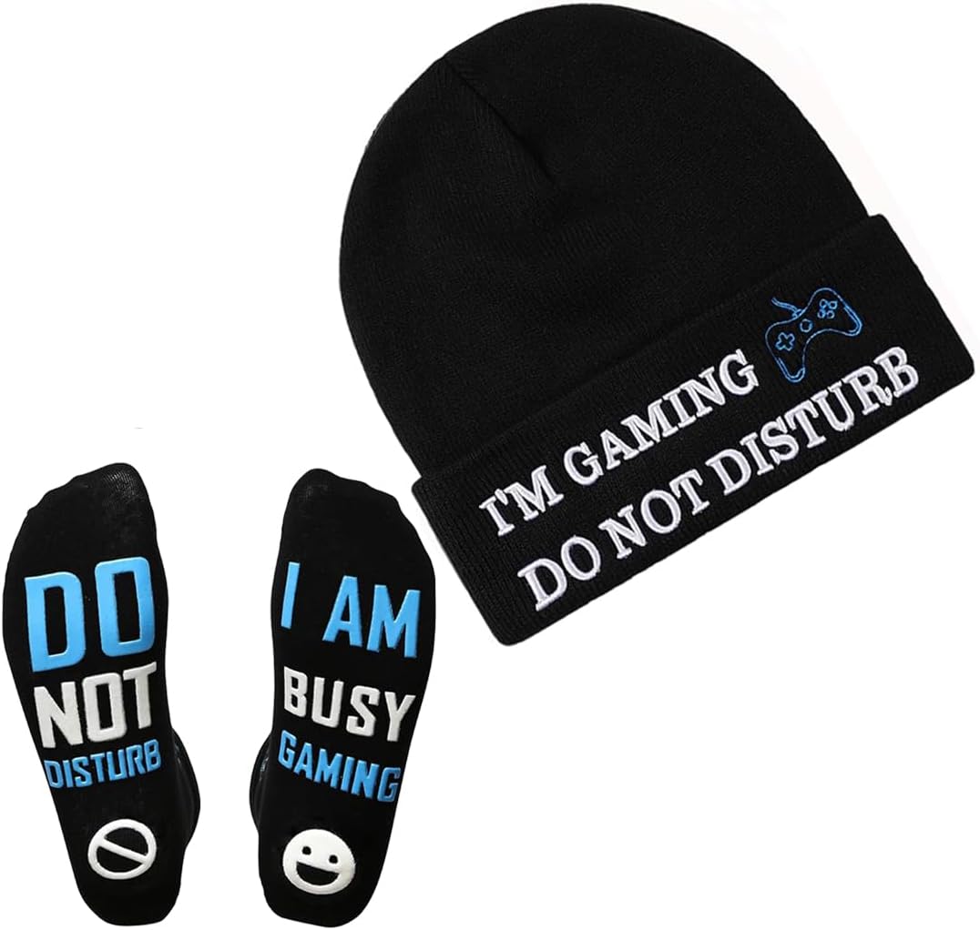 Gamer Gifts Set: Beanie, Cap, Socks - Whifooeps