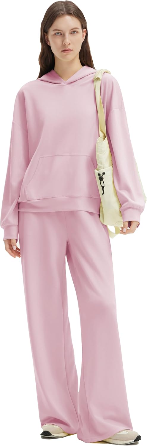 Oversized Hoodie and Wide Leg Sweatpants Set for Women