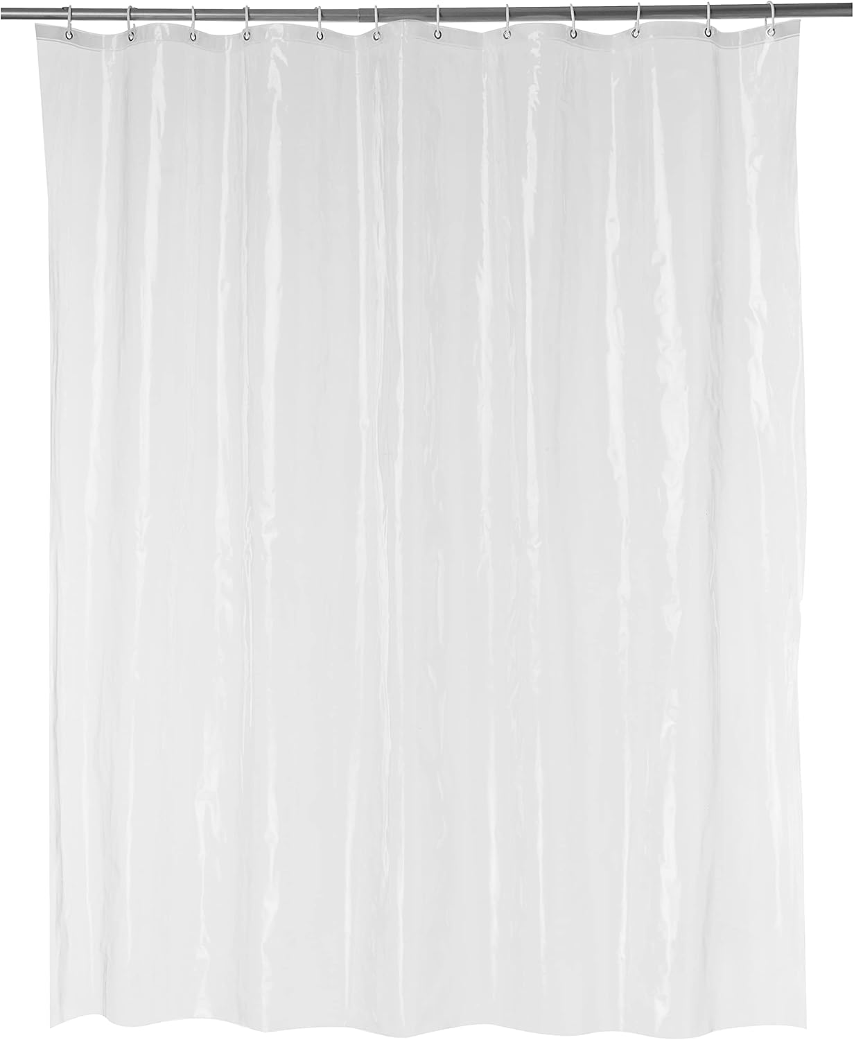 Waterproof Shower Curtain Liner, Metal Grommets, Clear