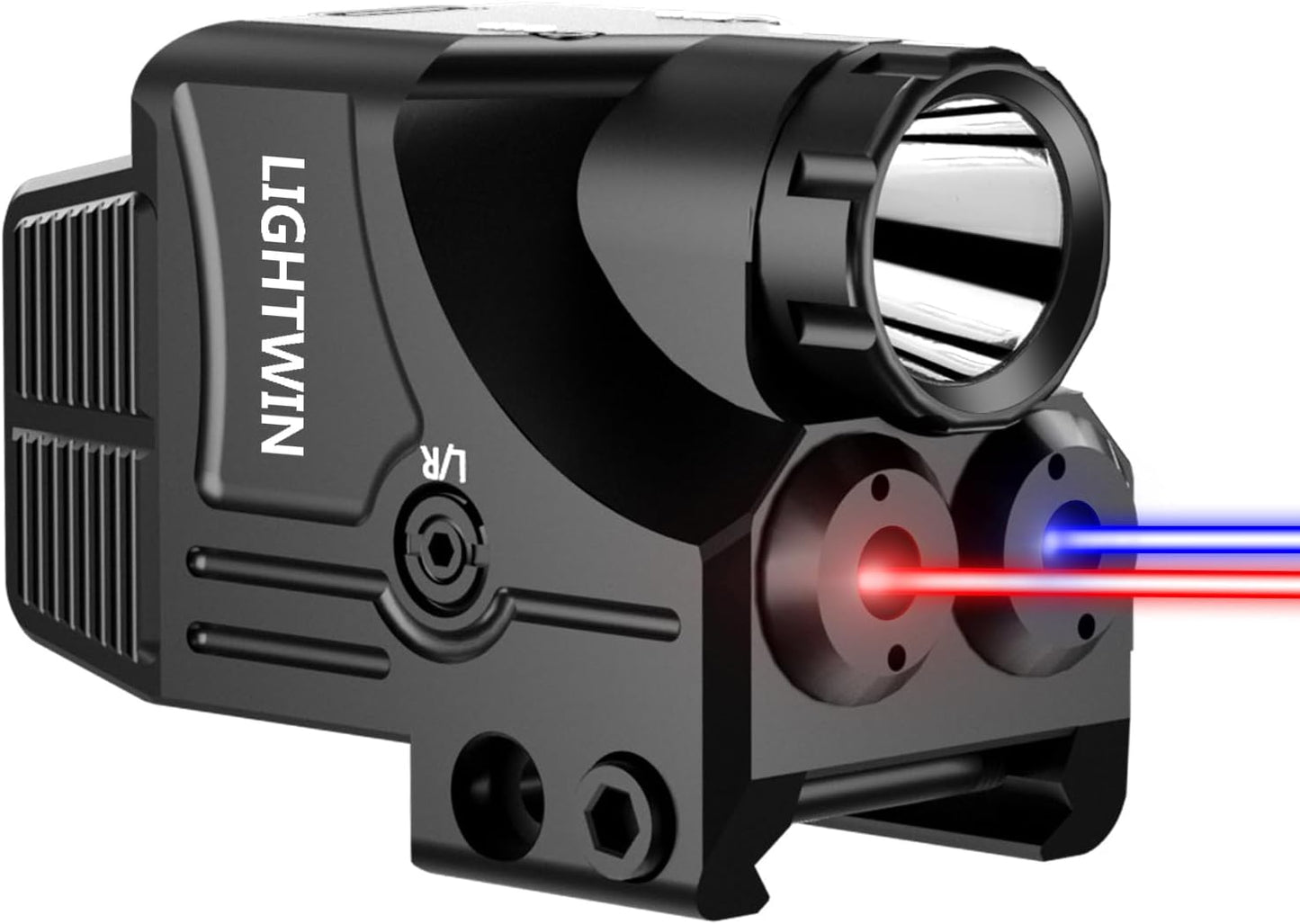 Red Blue Purple Laser Beams Tactical USB Rechargeable Flashlight
