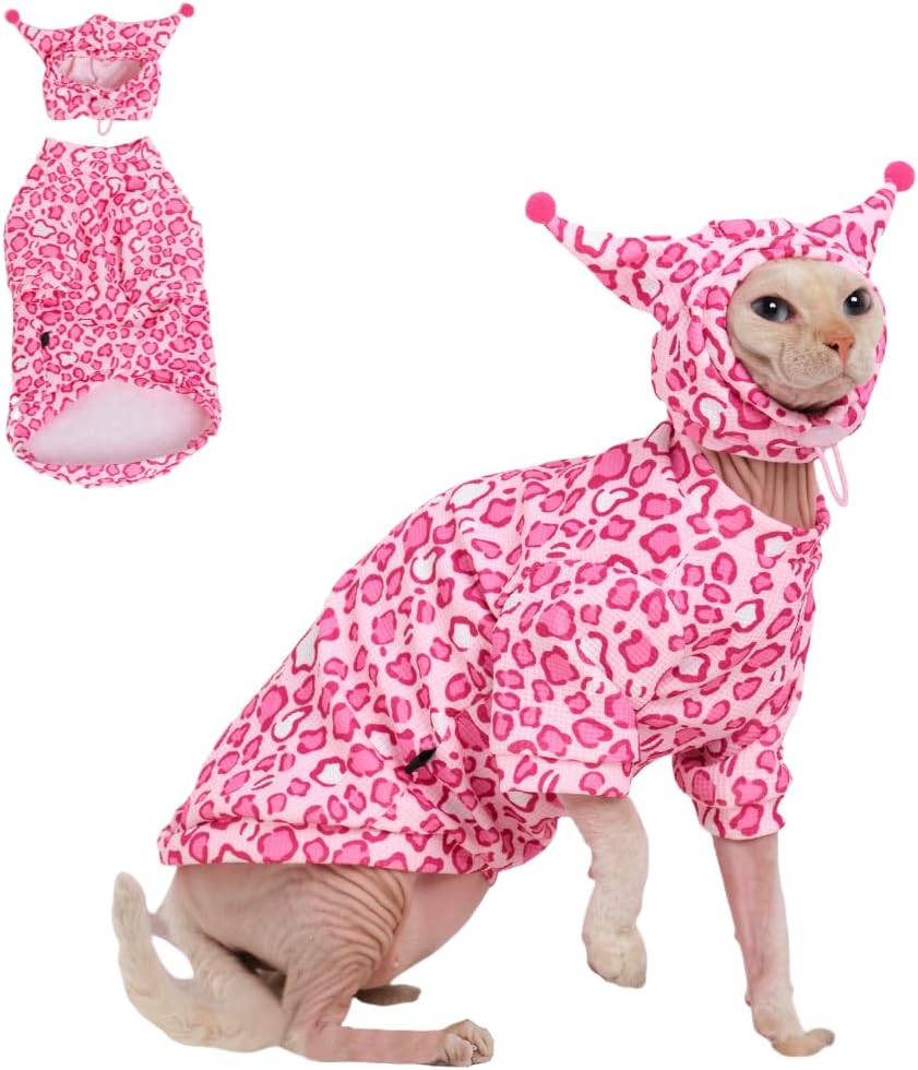 Sphynx Cat Suit Set for Hairless Cats | Complete Pink Outfit by GigglyHouse