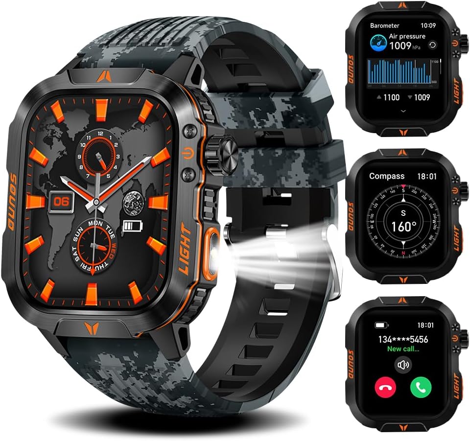 Smartwatch: Military Grade Fitness & Outdoor Companion