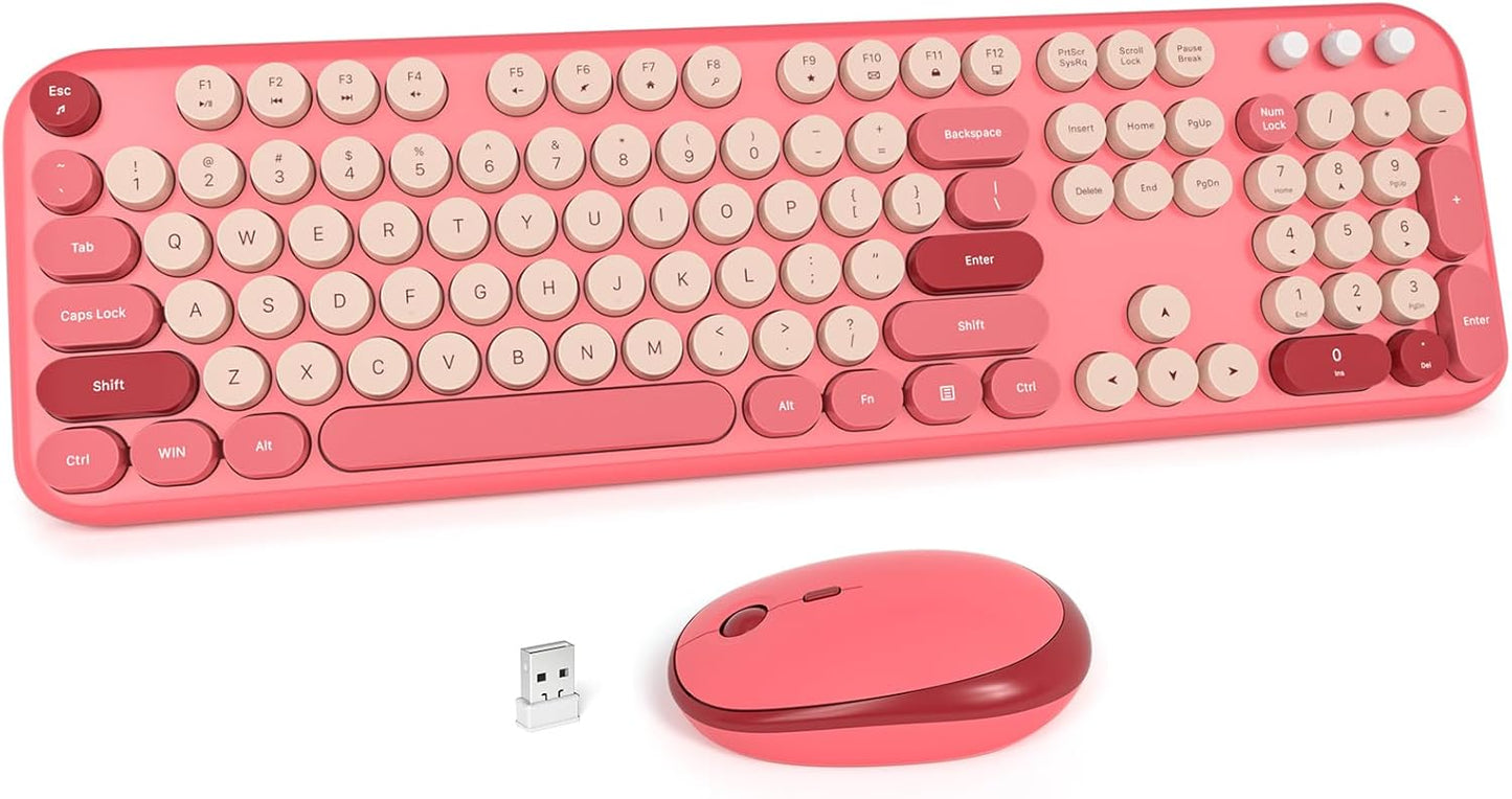 MOFII Wireless Keyboard and Mouse Combo for Retro Style Typing