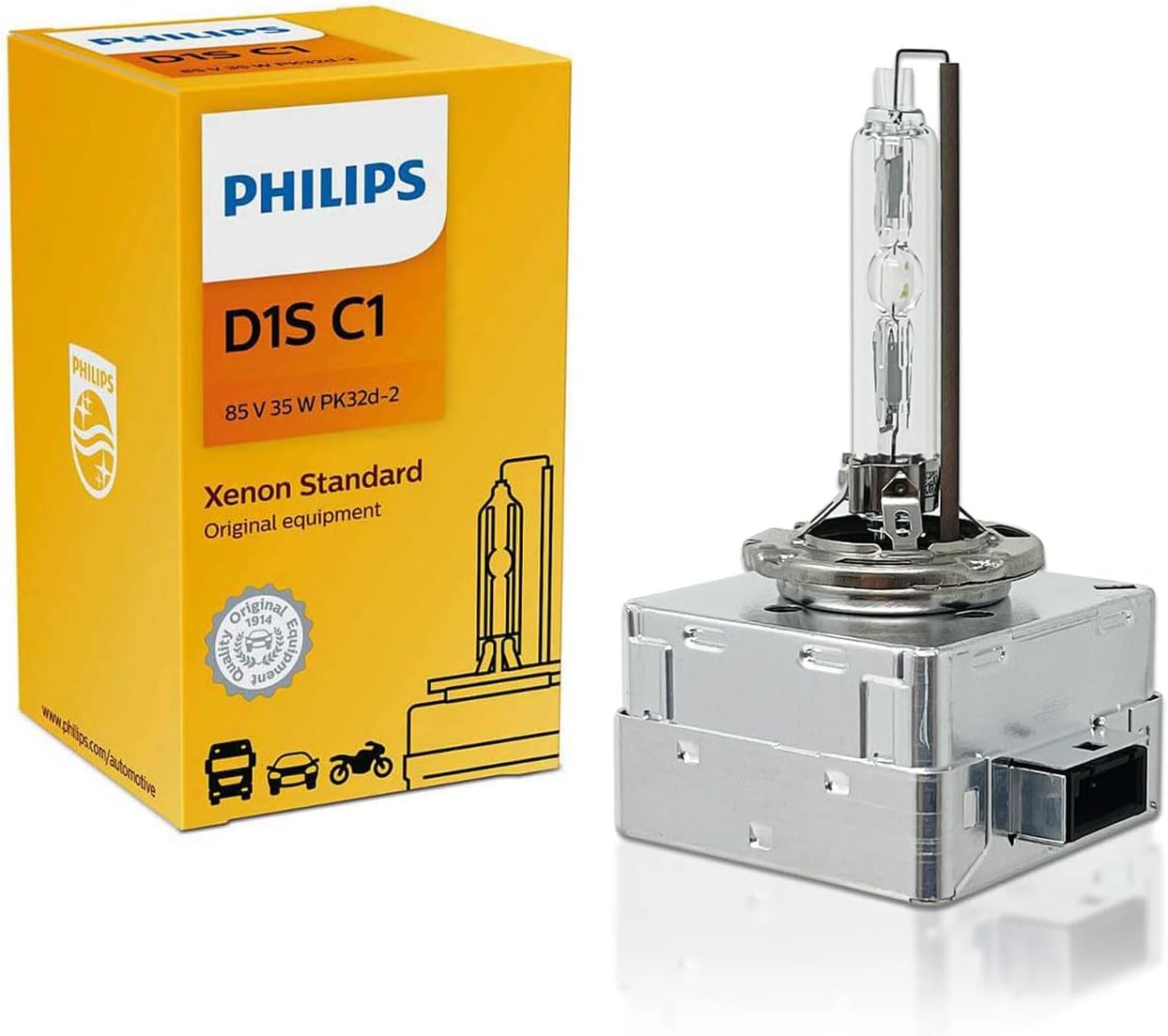 Philips D1S Xenon HID Headlight Bulb for Superior Visibility