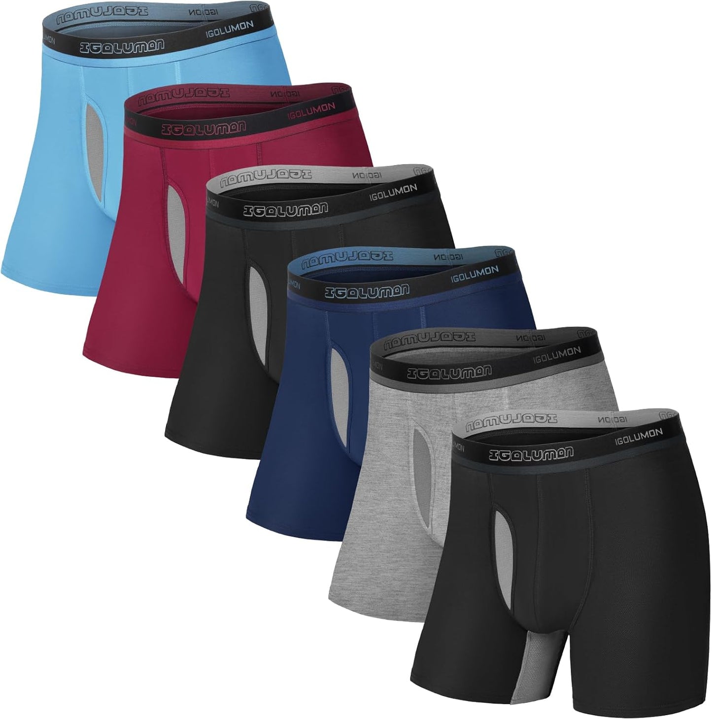 IGOLUMON Men's Bamboo Rayon Boxer Briefs for Ultimate Comfort