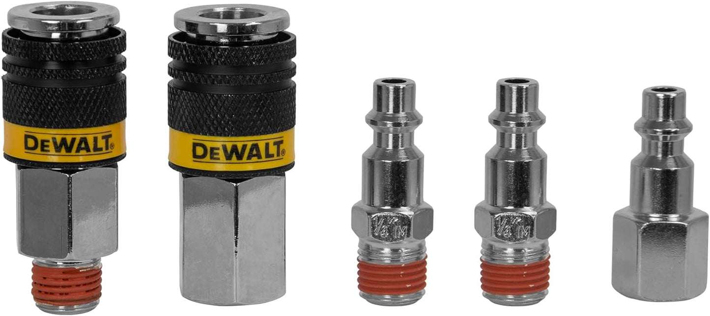 DEWALT 5pc Industrial Coupler & Plug Kit - Air Tool Ready