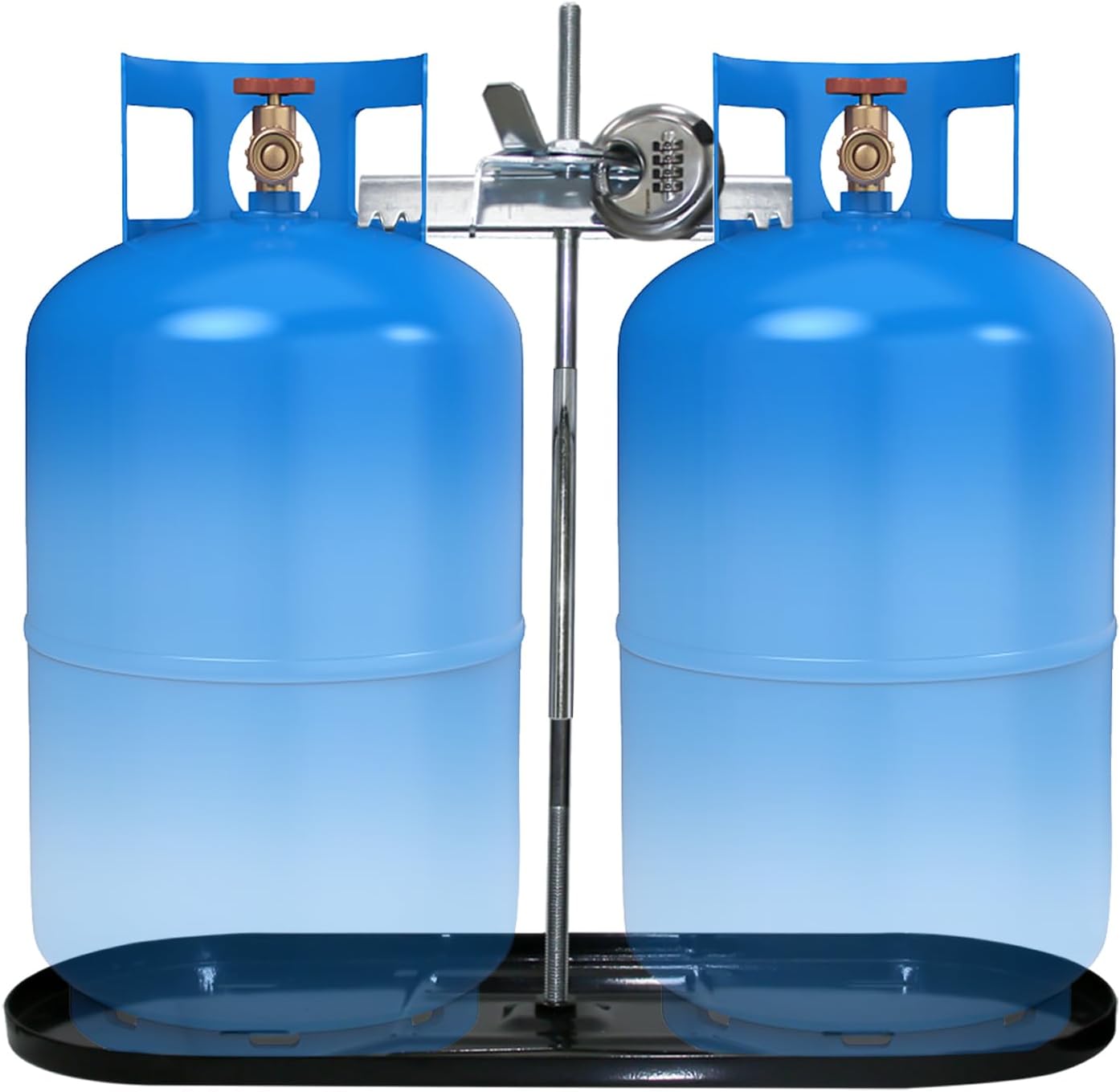 RV Dual Propane Tank Mounting Rack with Locking Device for Safety