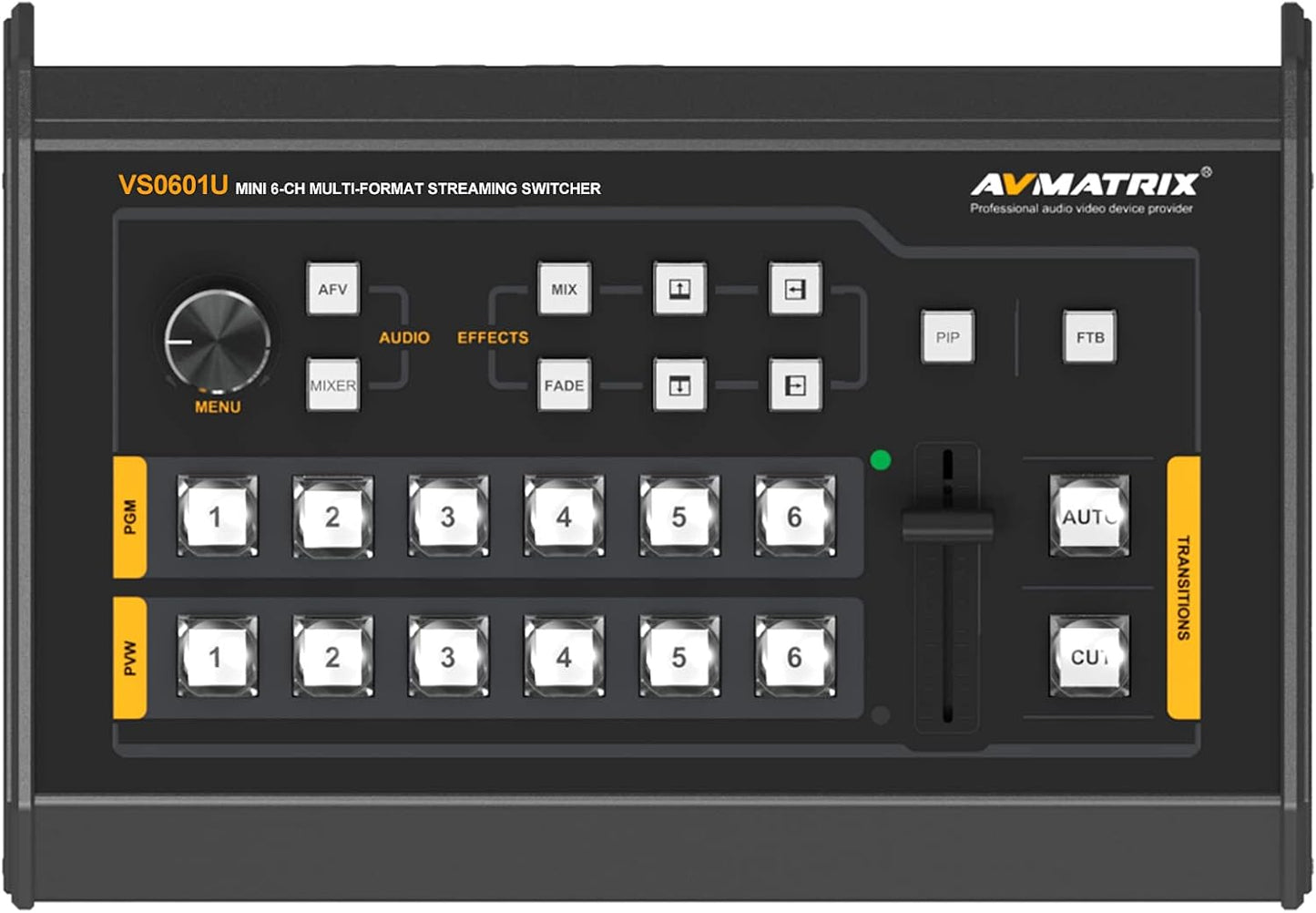 AVMatrix VS0601U Mini AV Switcher for 6-Channel Video Mixing