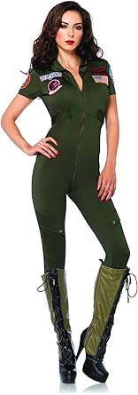 Leg Avenue Top Gun Flight Suit for Women - Sexy Maverick Pilot Costume