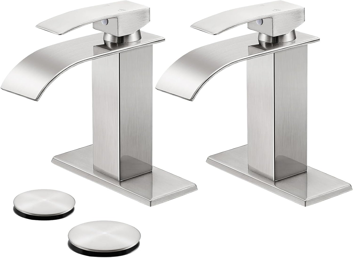 Waterfall Bathroom Faucet Brushed Nickel Modern Design for Sinks