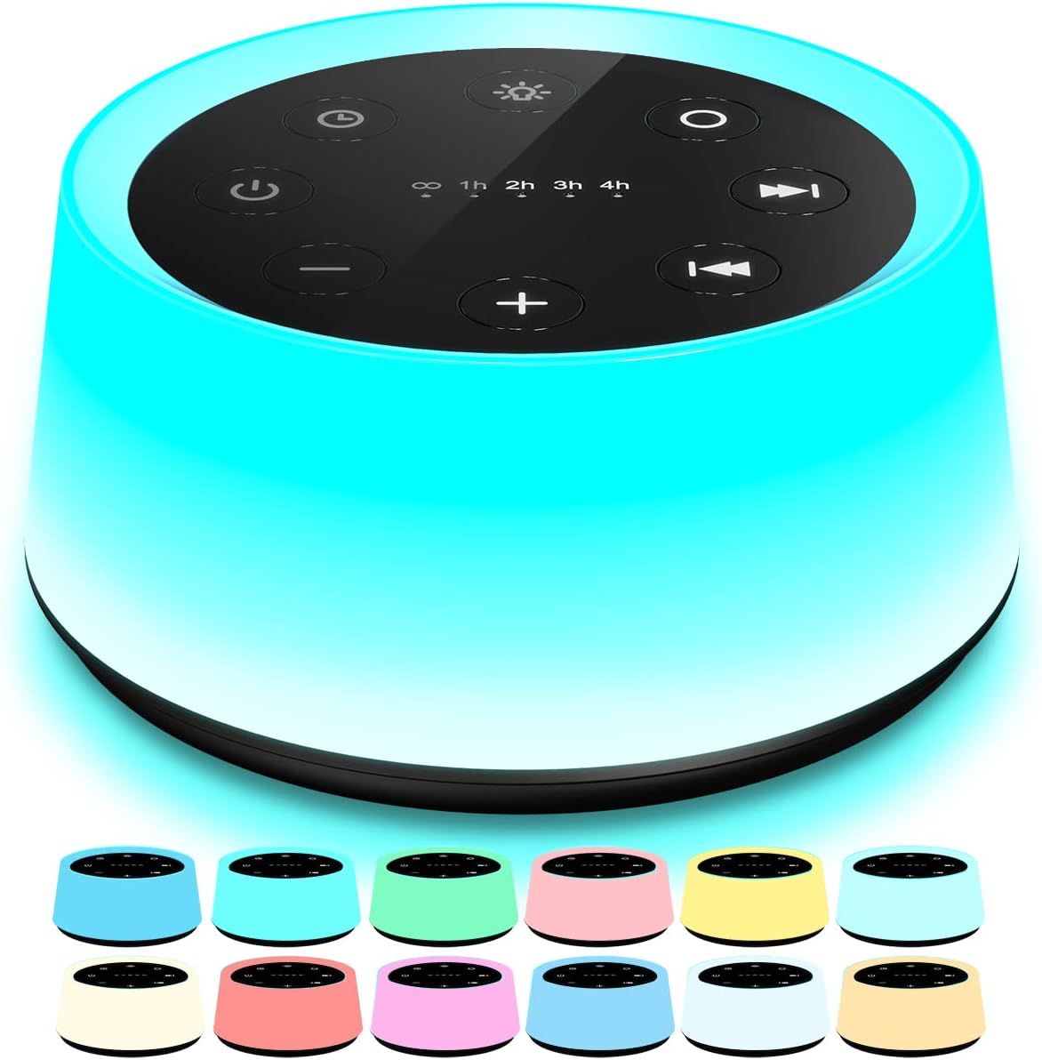 30 Sounds White Noise Machine with Colorful Night Light