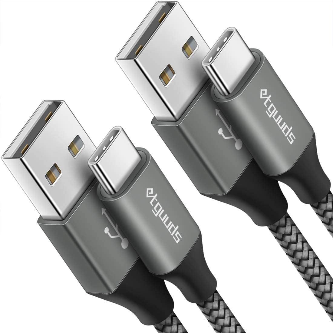 Fast Charge 10ft USB C Cable 2-Pack for iPhone & Samsung