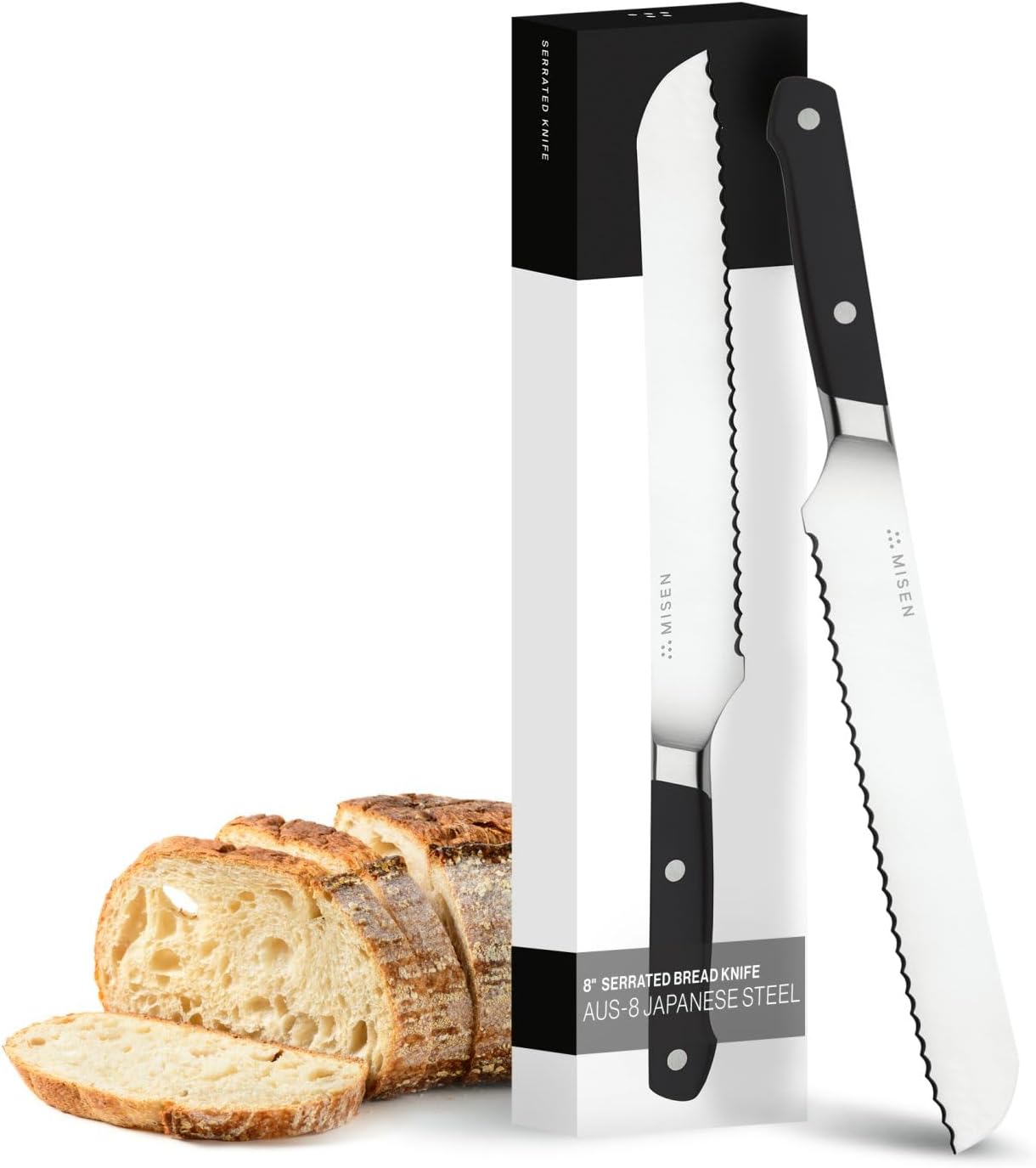 Misen Serrated Bread Knife for Effortless Slicing of Bread