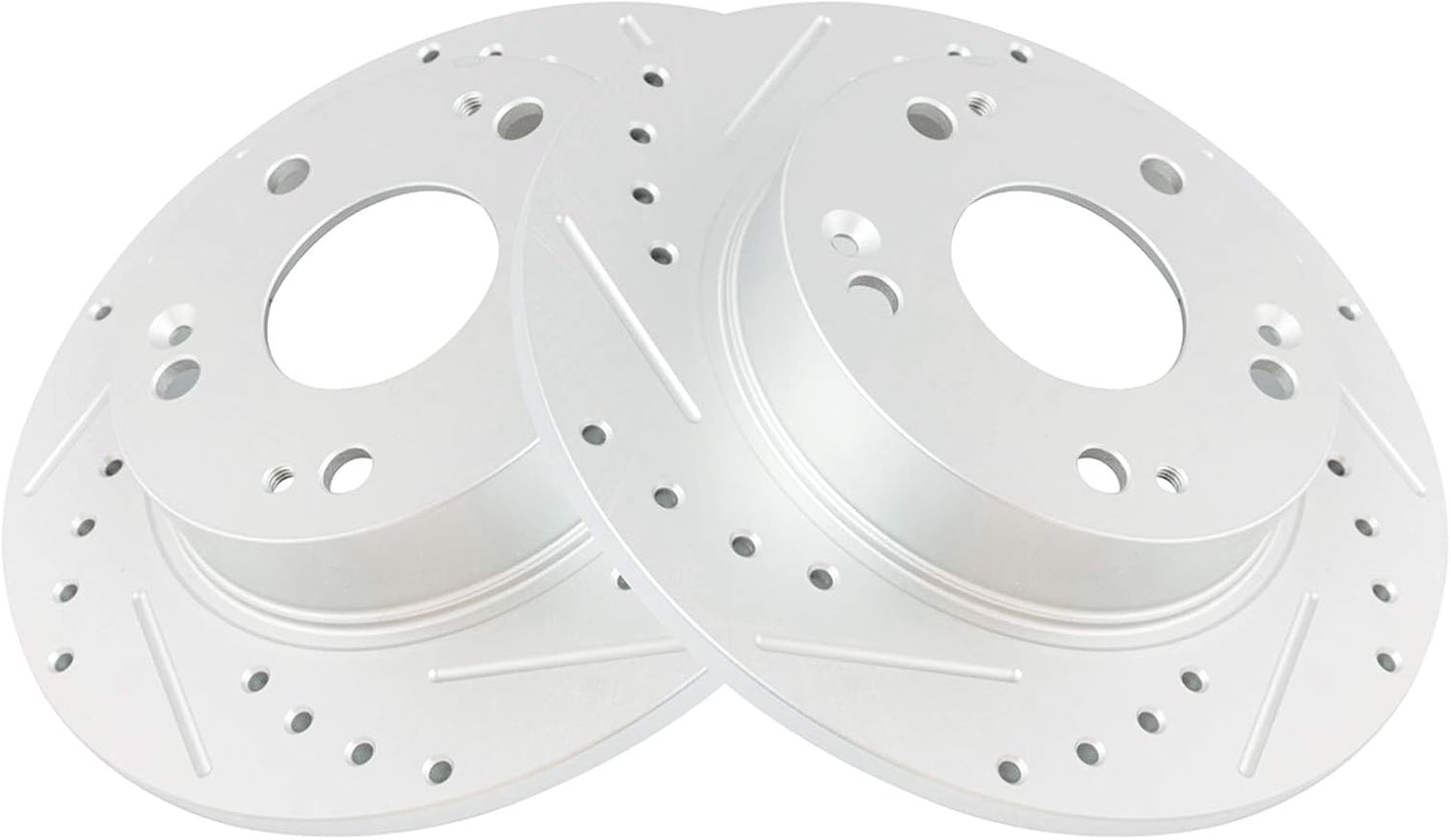 Premium G-Coated Rear Brake Rotors Set for Acura ILX & Honda Civic