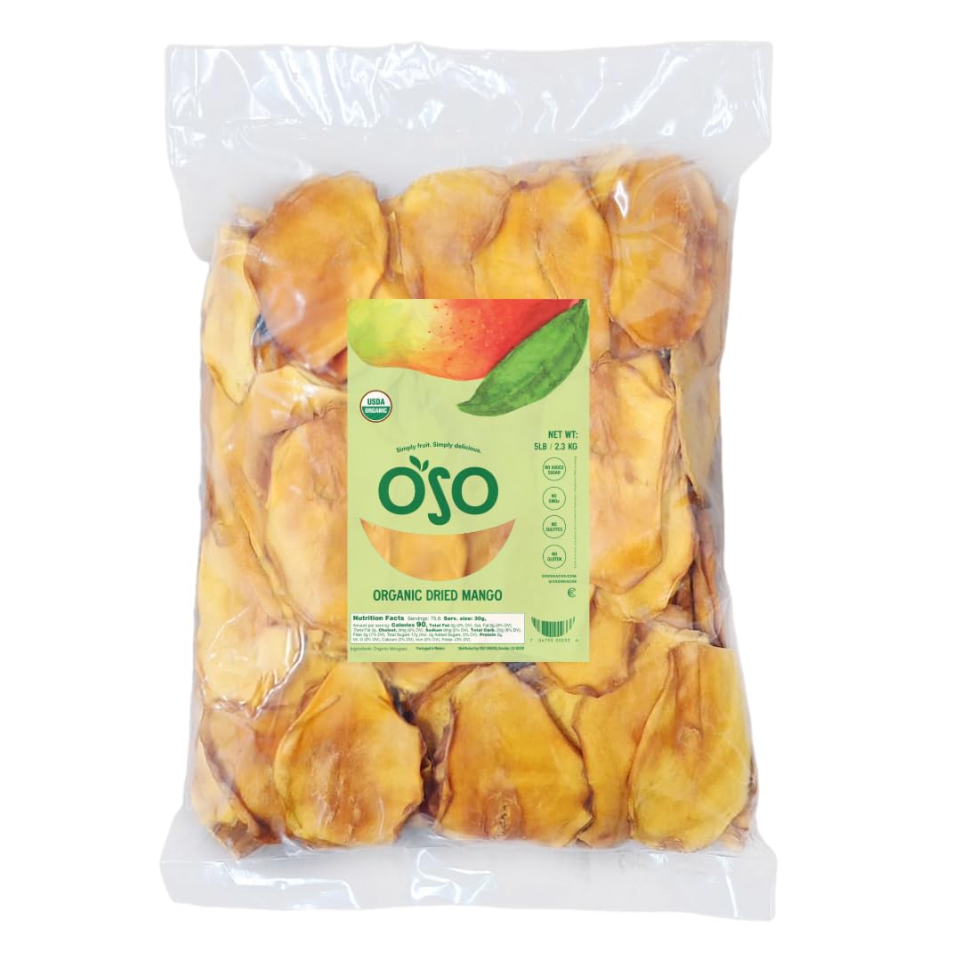 Organic Dried Mango Slices - Premium Quality Bulk Snack 5LB
