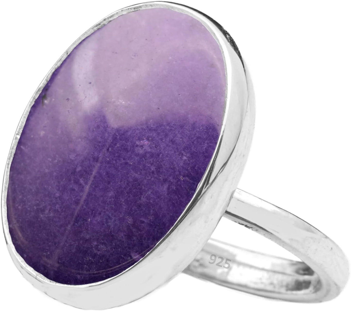 Natural Amazonite Crystal Ring in 925 Sterling Silver for Women
