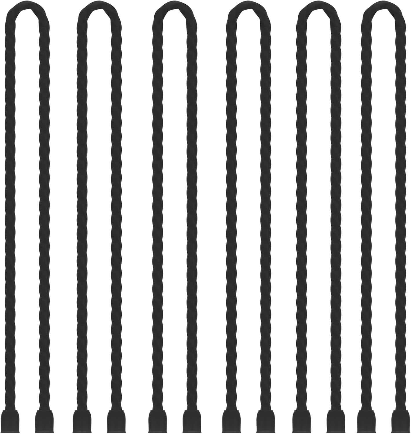 GESIPOR 6 PCS 24 Silicone Cable Ties - Reusable Steel-Core Twist Ties for Indoor & Outdoor