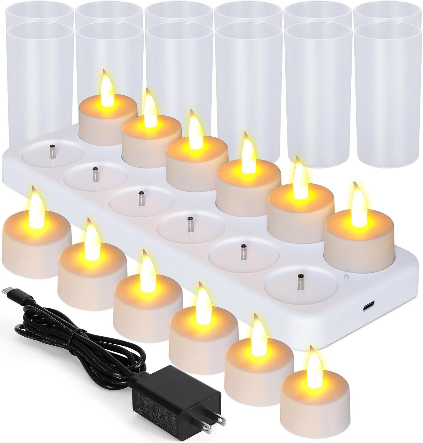Rechargeable Flameless Flickering Candles for Parties and Weddings