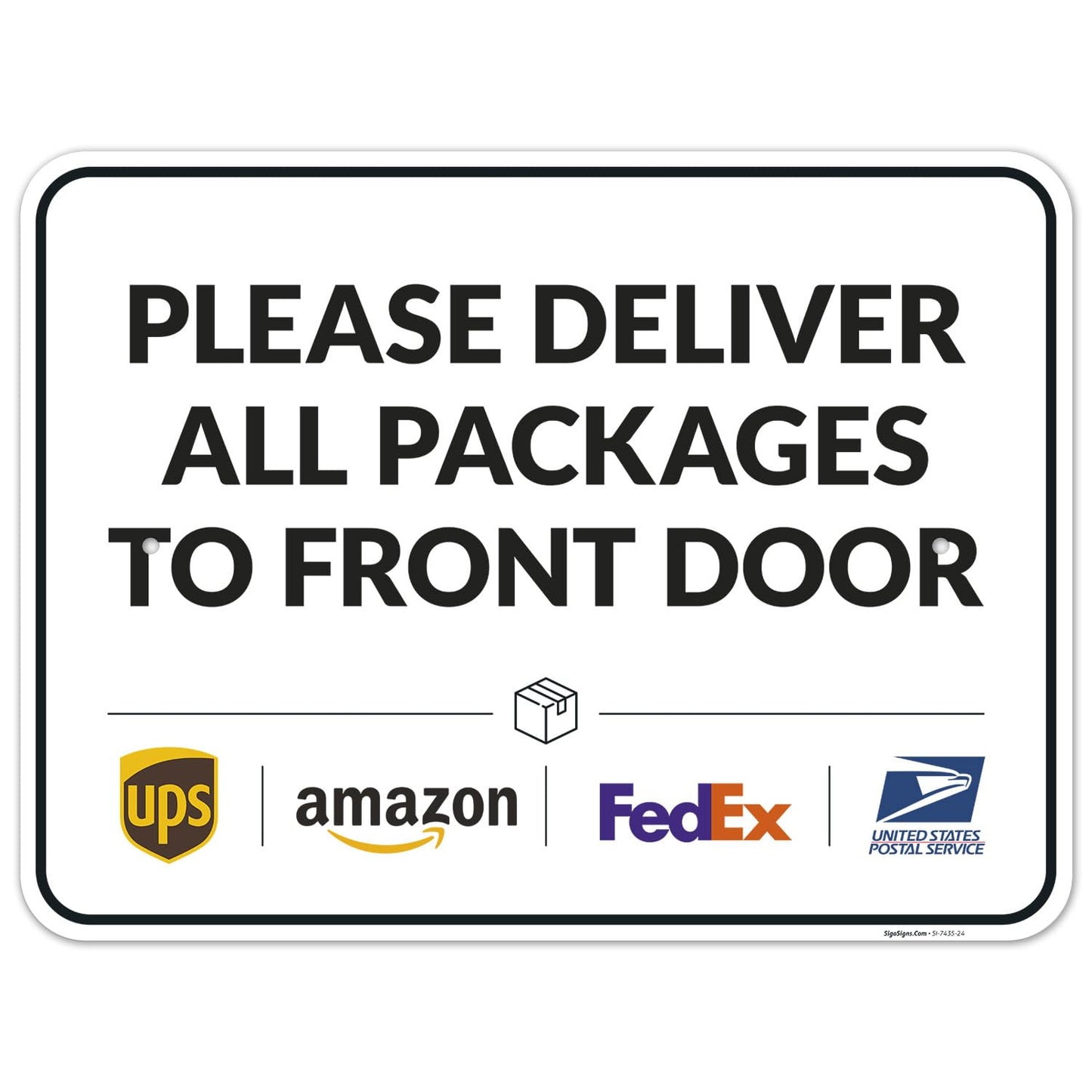 Package Delivery Sign with Clear Instructions for Front Door Use