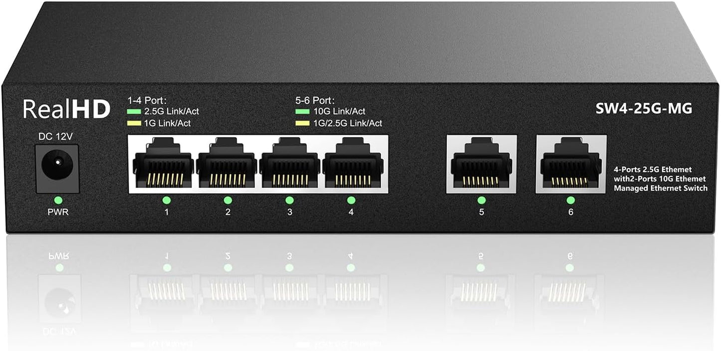 6-Port 10Gb Web Managed Ethernet Network Switch for Fast Networking