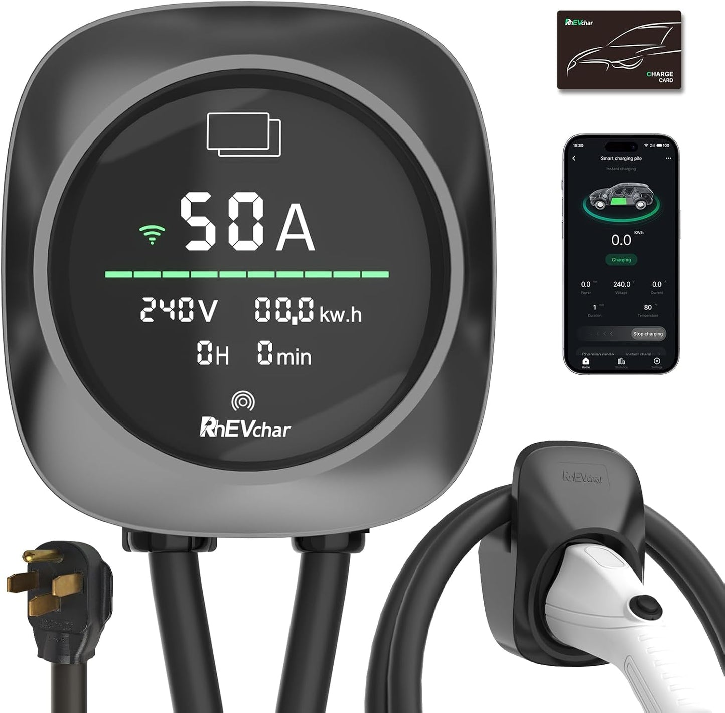 RhEVchar: Smart 50A WiFi EV Charger for All EVs