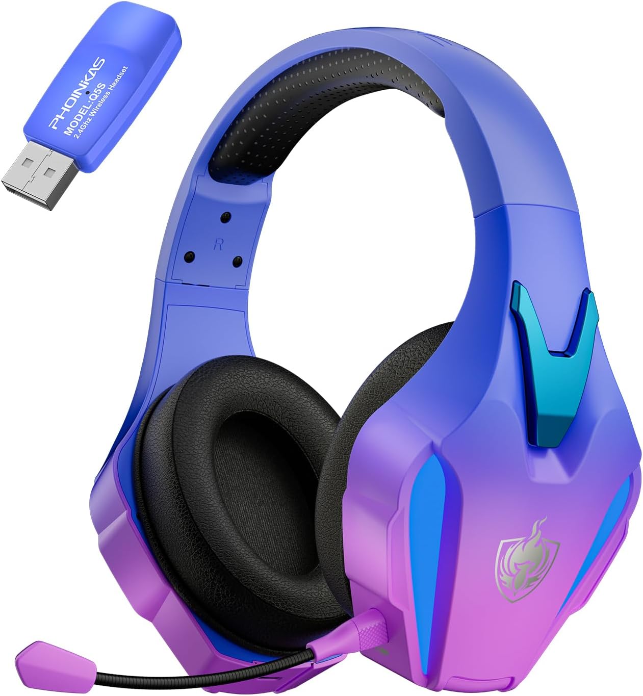 PHOINIKAS Wireless Gaming Headset - Ultimate 7.1 Surround Sound