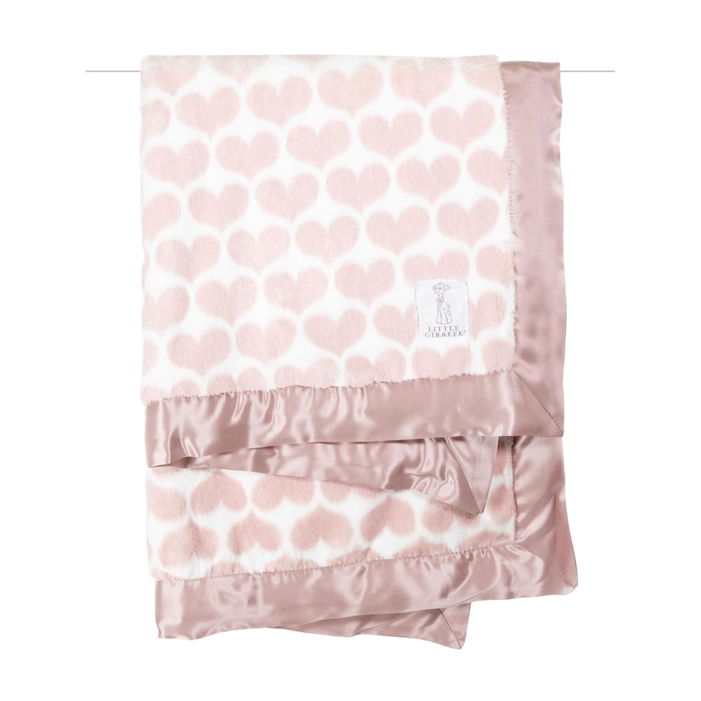 Little Giraffe Luxe Baby Blanket - Ultra-Soft Satin Trimmed Comfort