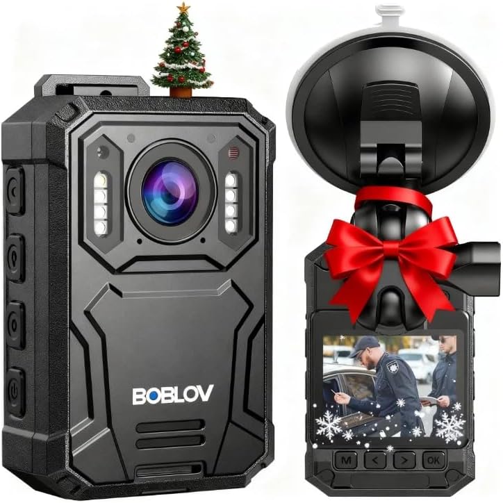 BOBLOV KJ23Pro 2K Body Camera with Night Vision and 128GB Storage