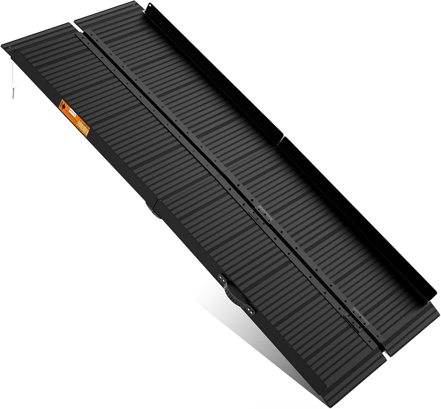 Black Aluminum Ramp 7FT with Non-Slip Surface for Wheelchairs