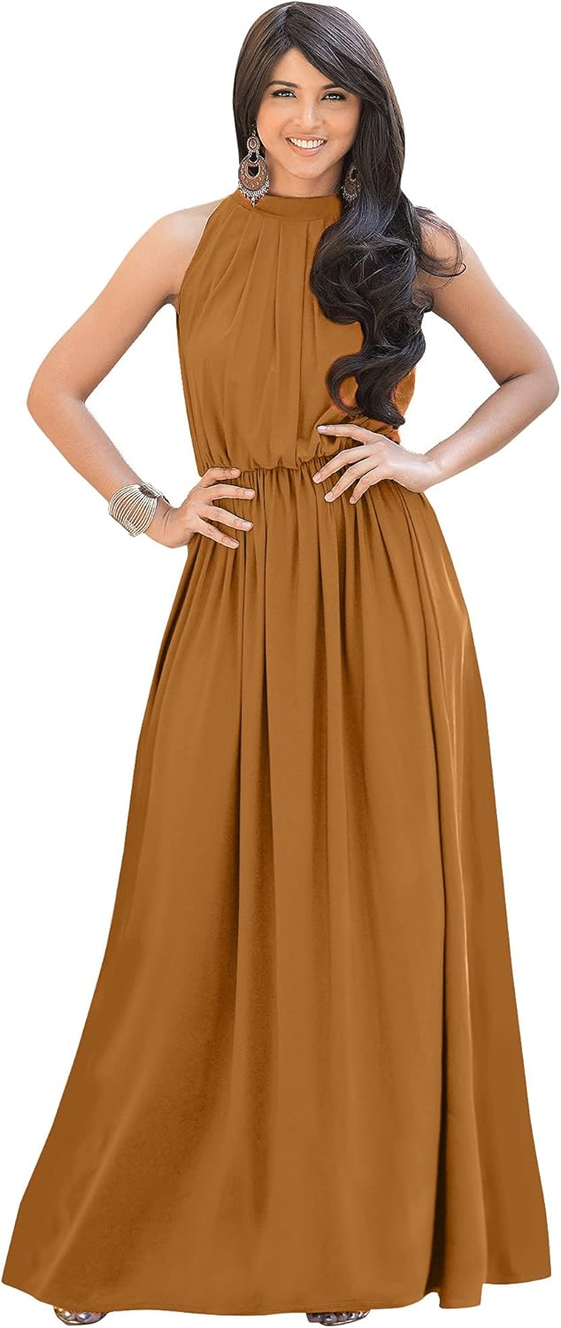 KOH KOH Sexy Sleeveless Summer Formal Flowy Casual Gown Review